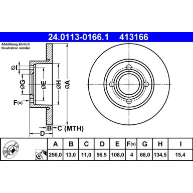 ATE | Bremsscheibe | 24.0113-0166.1