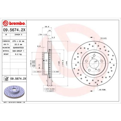 Brembo | Bremsscheibe | 09.5674.2X