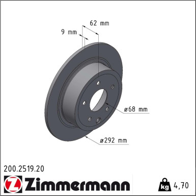 Zimmermann | Bremsscheibe | 200.2519.20