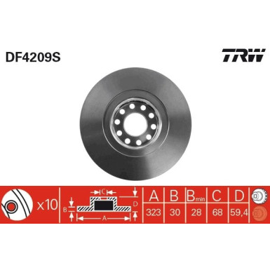 TRW | Bremsscheibe | DF4209S