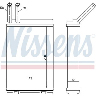 Nissens | Wärmetauscher, Innenraumheizung | 73642