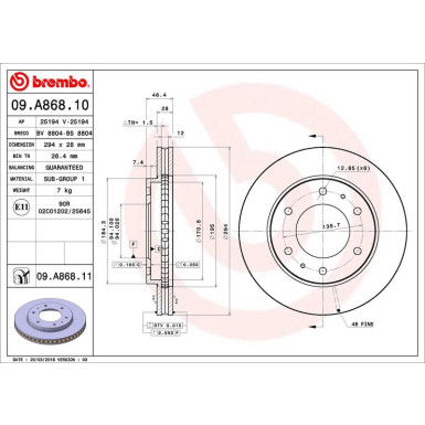 Brembo | Bremsscheibe | 09.A868.11