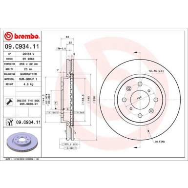 Brembo | Bremsscheibe | 09.C934.11