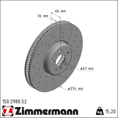 Zimmermann | Bremsscheibe | 150.2980.52