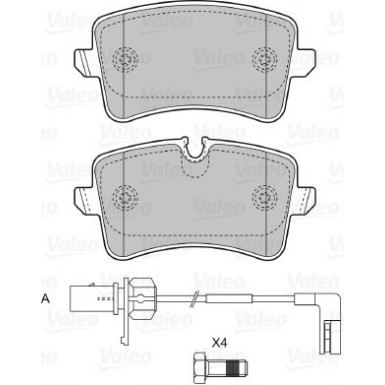 Valeo | Bremsbelagsatz, Scheibenbremse | 601325