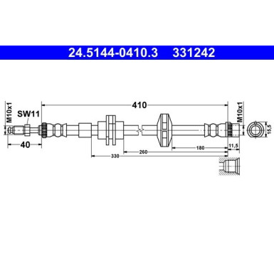 ATE | Bremsschlauch | 24.5144-0410.3