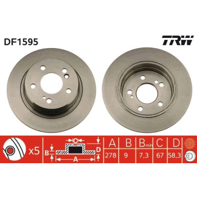 TRW | Bremsscheibe | DF1595