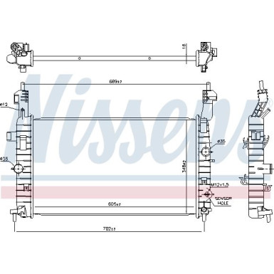 Nissens | Kühler, Motorkühlung | 630748