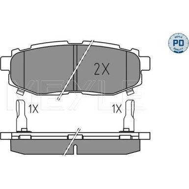 Meyle | Bremsbelagsatz, Scheibenbremse | 025 248 5416/PD