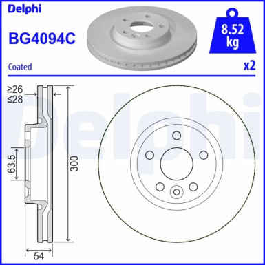 Delphi | Bremsscheibe | BG4094C