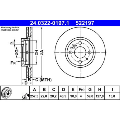 ATE | Bremsscheibe | 24.0322-0197.1