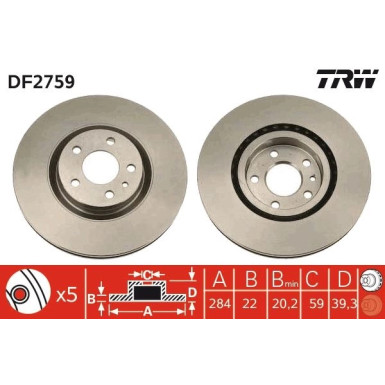 TRW | Bremsscheibe | DF2759