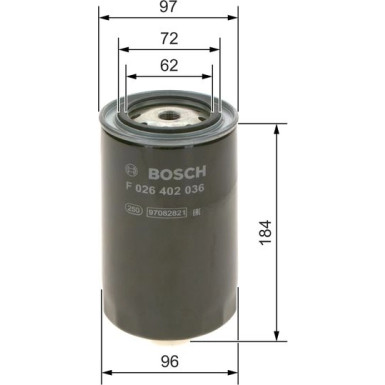 BOSCH | Kraftstofffilter | F 026 402 036