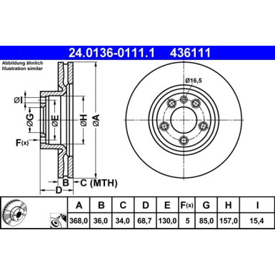 ATE | Bremsscheibe | 24.0136-0111.1