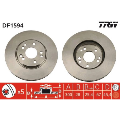 TRW | Bremsscheibe | DF1594