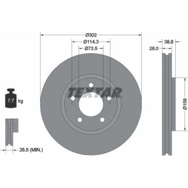 Textar | Bremsscheibe | 92108200