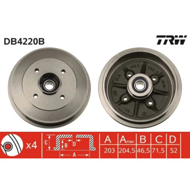 TRW | Bremstrommel | DB4220B