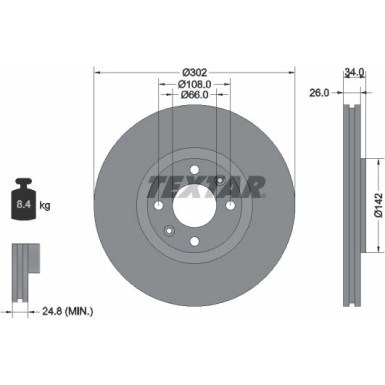 Textar | Bremsscheibe | 92133203