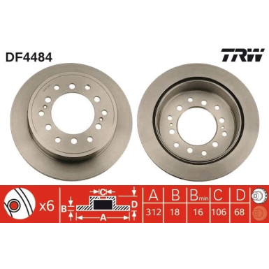 TRW | Bremsscheibe | DF4484