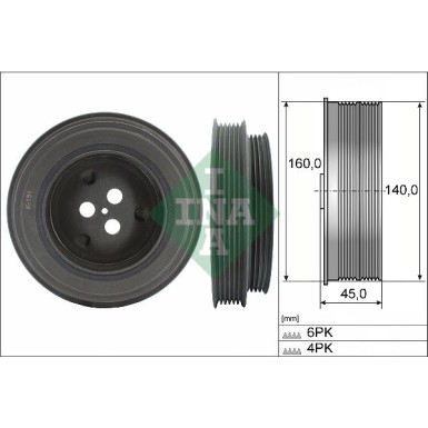 INA | Riemenscheibe, Kurbelwelle | 544 0131 10