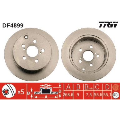 TRW | Bremsscheibe | DF4899