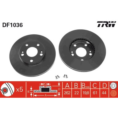 TRW | Bremsscheibe | DF1036