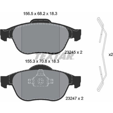 Textar | Bremsbelagsatz, Scheibenbremse | 2324502