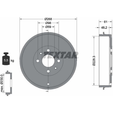 Textar | Bremstrommel | 94014000