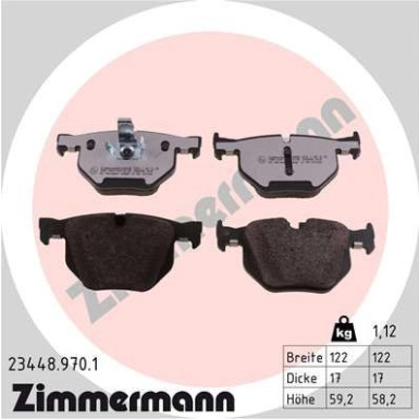 Zimmermann | Bremsbelagsatz, Scheibenbremse | 23448.970.1