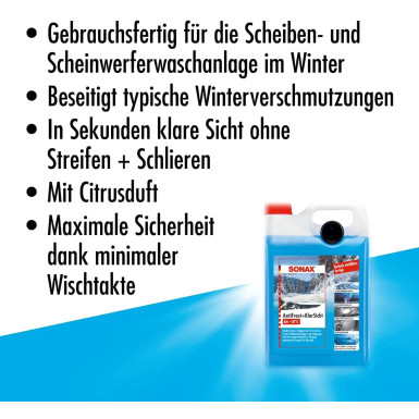 SONAX 01345000 Scheibenfrostschutz bis -18°C Citrus, 5L