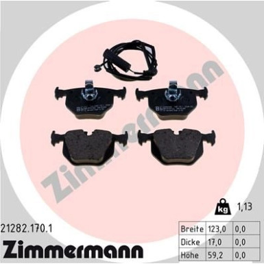 Zimmermann | Bremsbelagsatz, Scheibenbremse | 21282.170.1