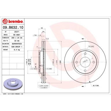 Brembo | Bremsscheibe | 09.B632.10