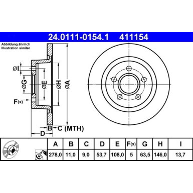 ATE | Bremsscheibe | 24.0111-0154.1