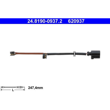 ATE | Warnkontakt, Bremsbelagverschleiß | 24.8190-0937.2