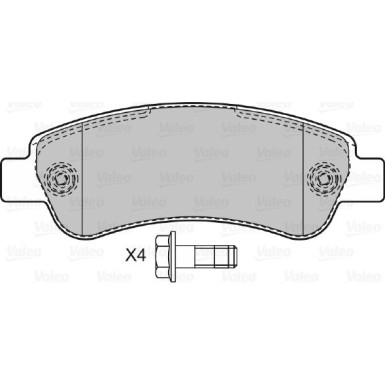 Valeo | Bremsbelagsatz, Scheibenbremse | 598892