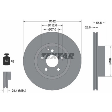 Textar | Bremsscheibe | 92115305