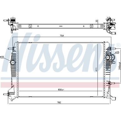 Nissens | Kühler, Motorkühlung | 637648