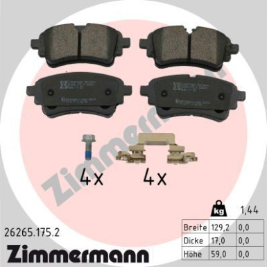 Zimmermann | Bremsbelagsatz, Scheibenbremse | 26265.175.2