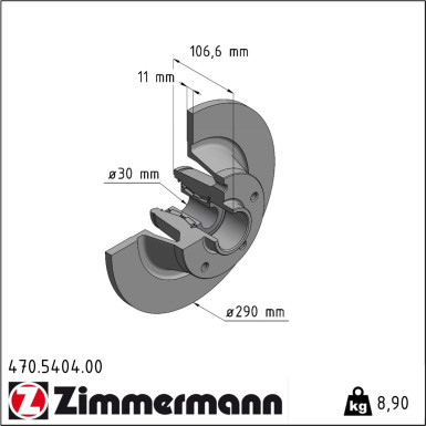 Zimmermann | Bremsscheibe | 470.5404.00