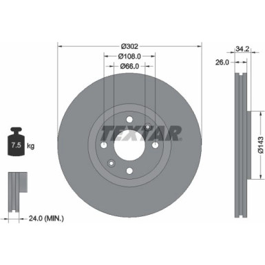 Textar | Bremsscheibe | 92168503