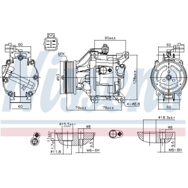 Nissens | Kompressor, Klimaanlage | 890036