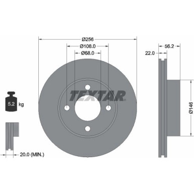 Textar | Bremsscheibe | 92054200