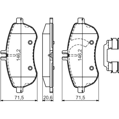 BOSCH | Bremsbelagsatz, Scheibenbremse | 0 986 494 667