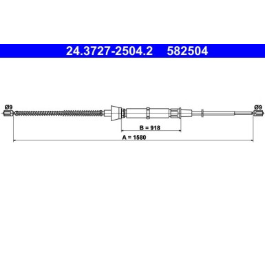 ATE | Seilzug, Feststellbremse | 24.3727-2504.2