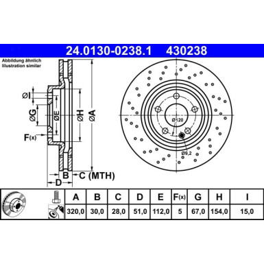 ATE | Bremsscheibe | 24.0130-0238.1