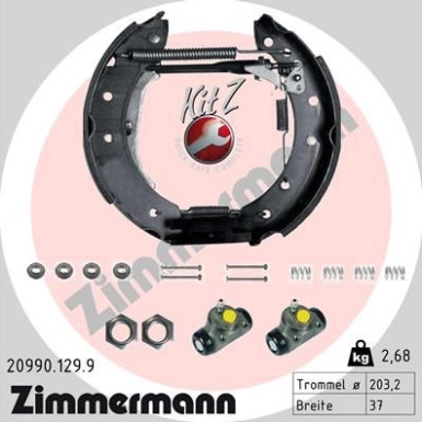 Zimmermann | Bremsbackensatz | 20990.129.9