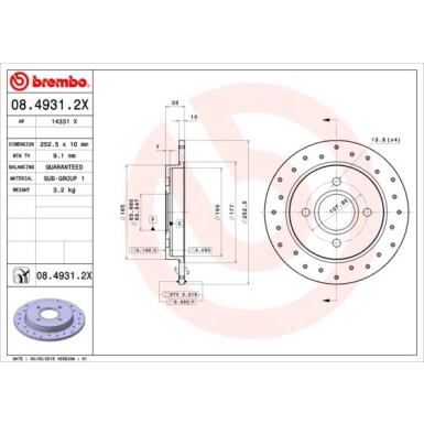 Brembo | Bremsscheibe | 08.4931.2X