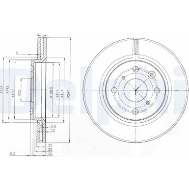 Delphi | Bremsscheibe | BG3976