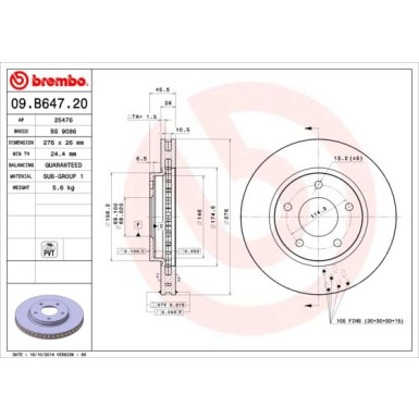 Brembo | Bremsscheibe | 09.B647.21