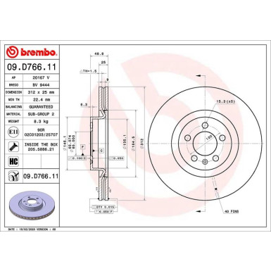 Brembo | Bremsscheibe | 09.D766.11